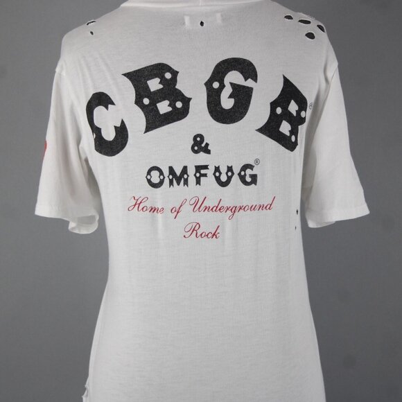 Lauren Moshi Sz M White Black Red CBGB Home Of Underground Rock 100% Cotton Top - Picture 11 of 16